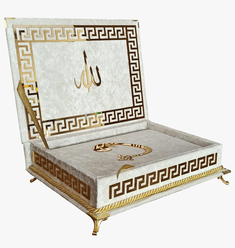 MKT KADİFE AYAKLI KURAN KREM OMR