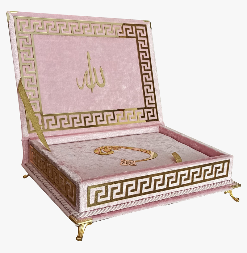 MKT KADİFE AYAKLI KURAN PEMBE OMR