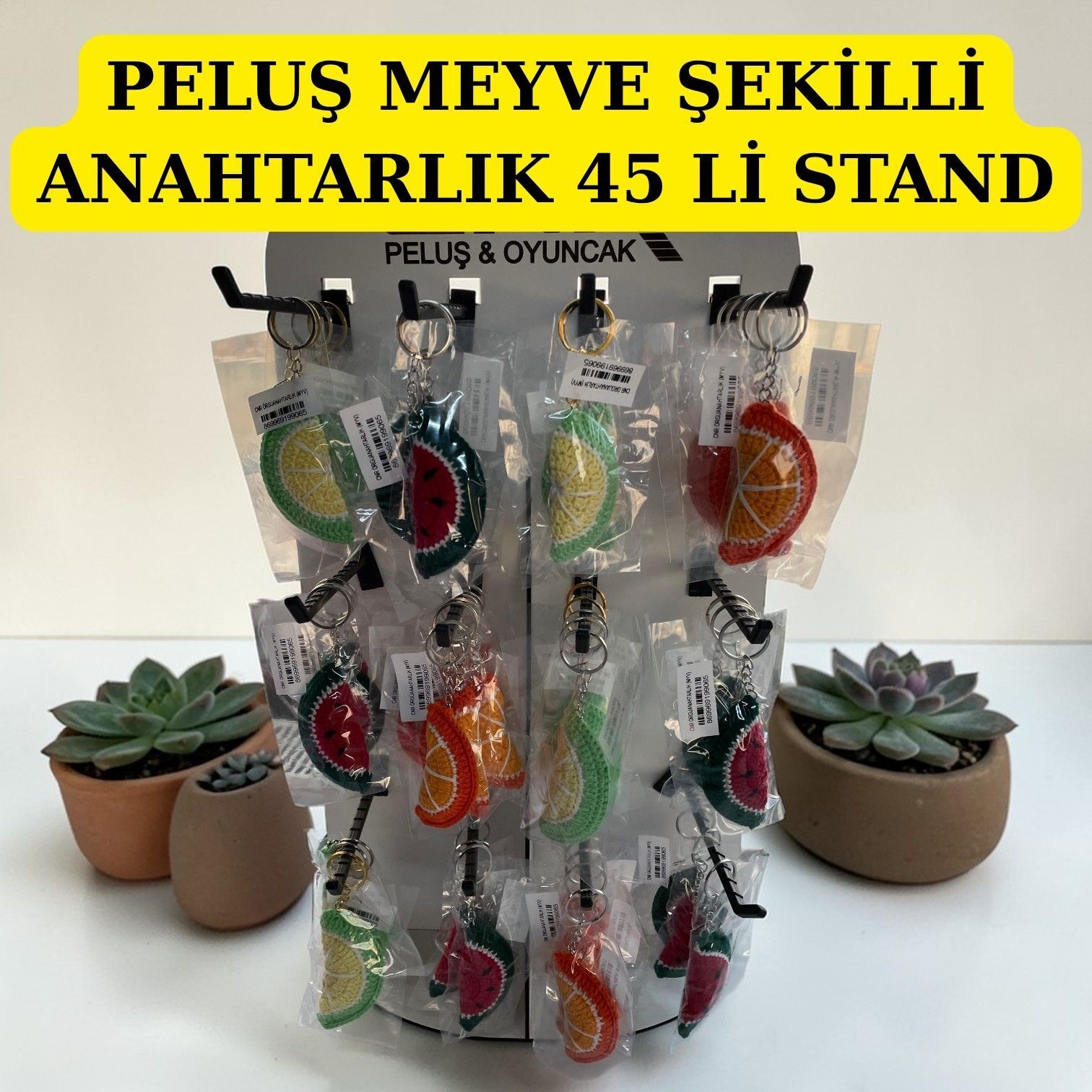 CNR PELUŞ MEYVE ŞEKİLLİ ANAHTARLIK 45 Lİ STAND