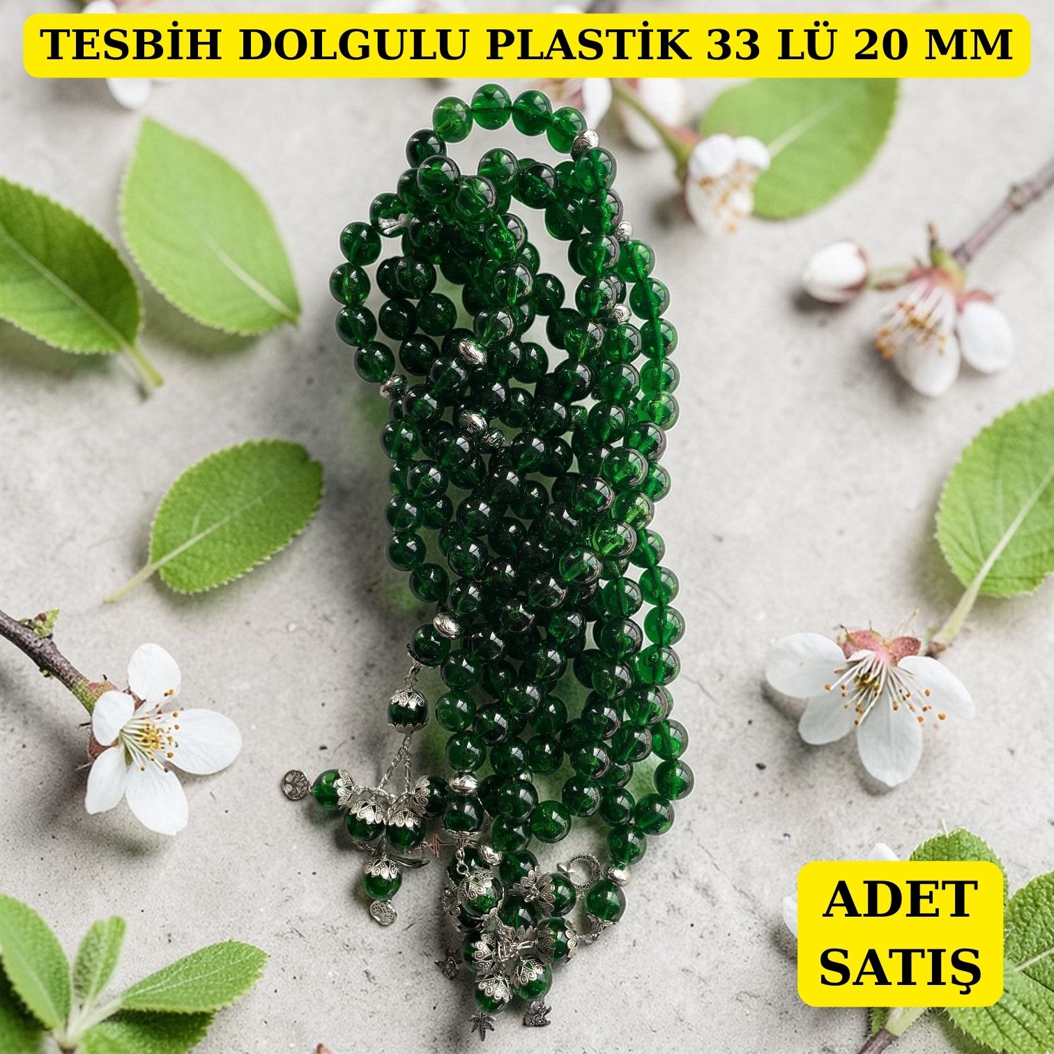 DRG TESBİH DOLGULU PLASTİK 33 LÜ 20 MM ADET SATIŞ