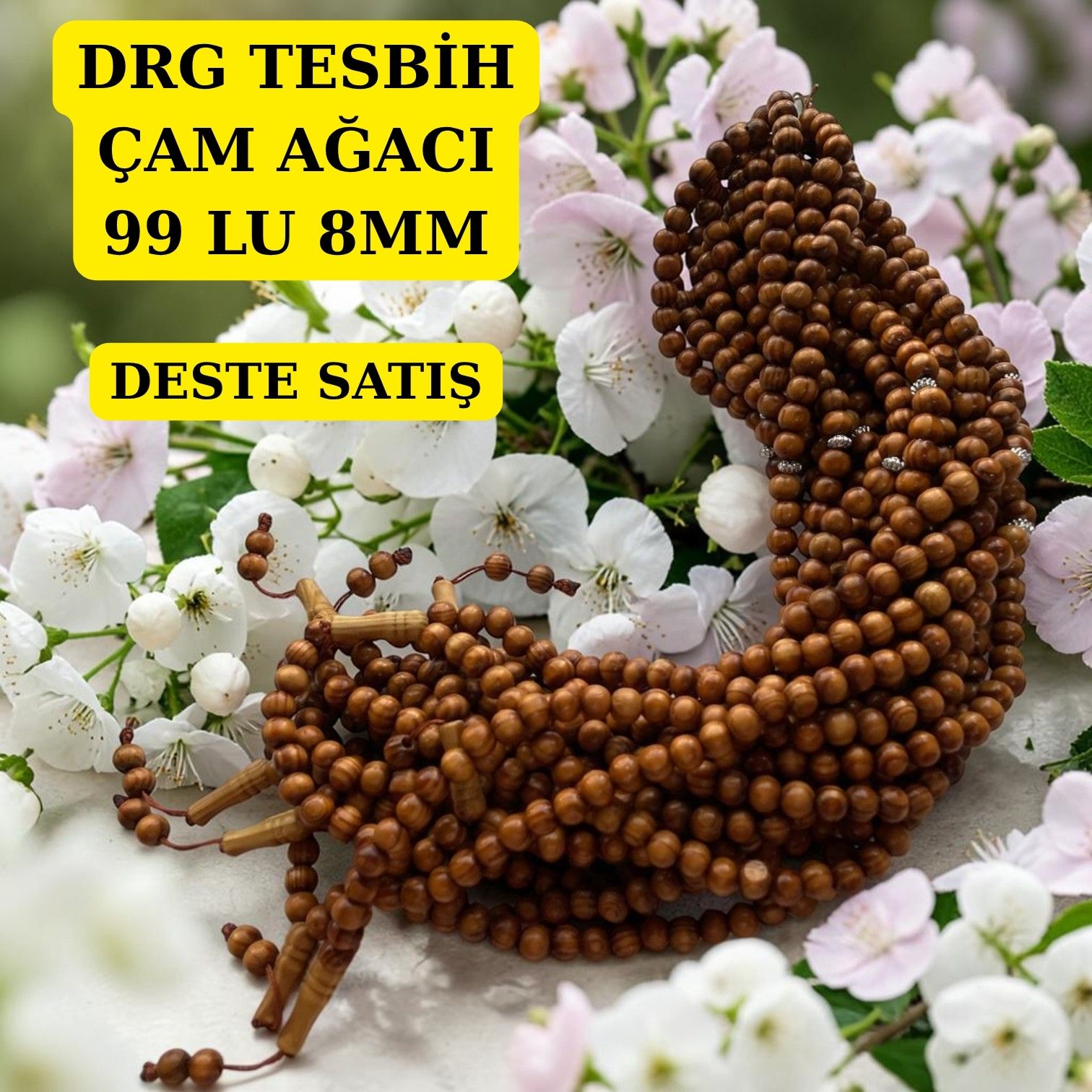 DRG TESBİH ÇAM AĞACI 99 LU 8MM DESTE