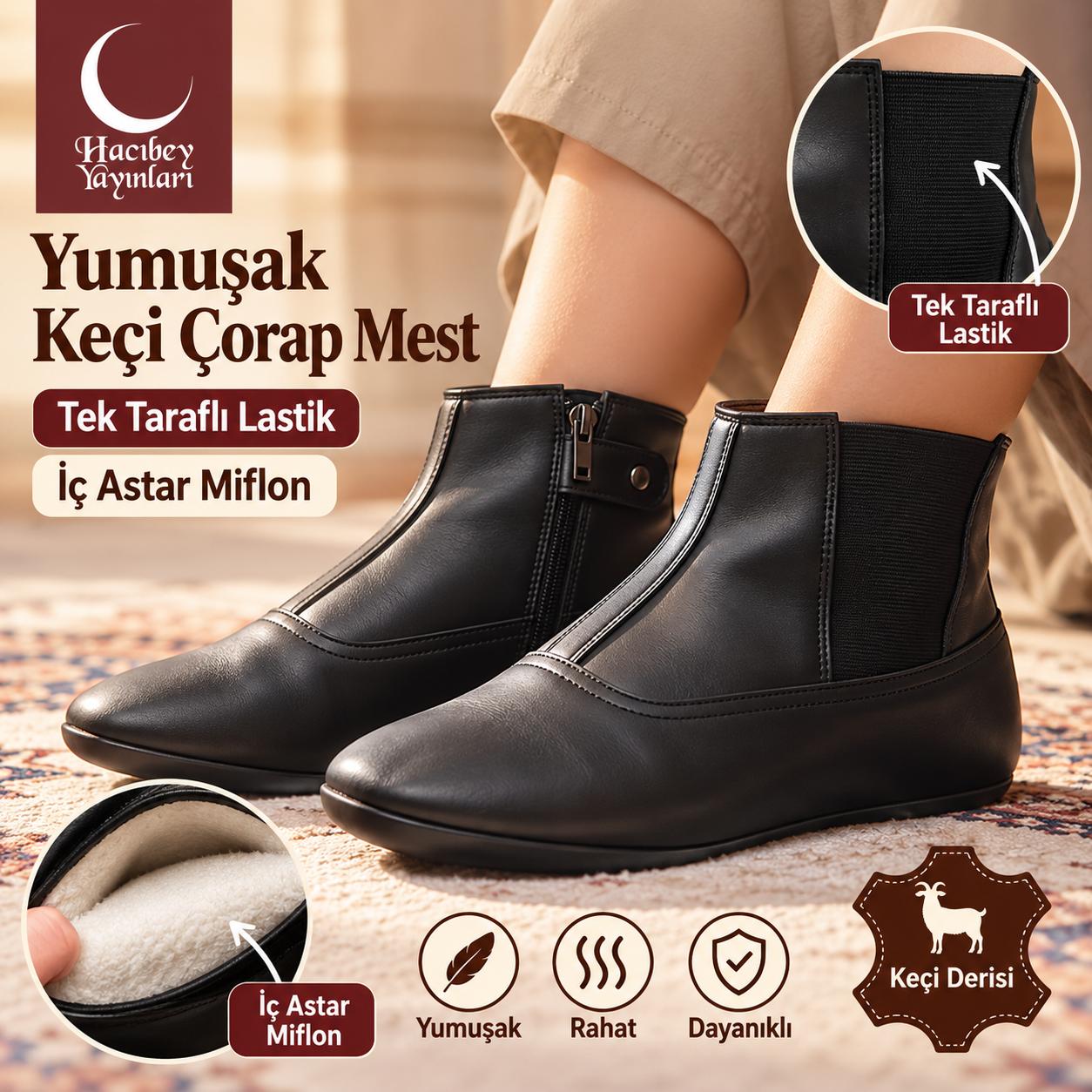 HNS YUMUŞAK KEÇİ TEK TARAFLI LASTİKLİ ÇORAP MEST İÇ ASTAR MİFLON 43 NUMARA