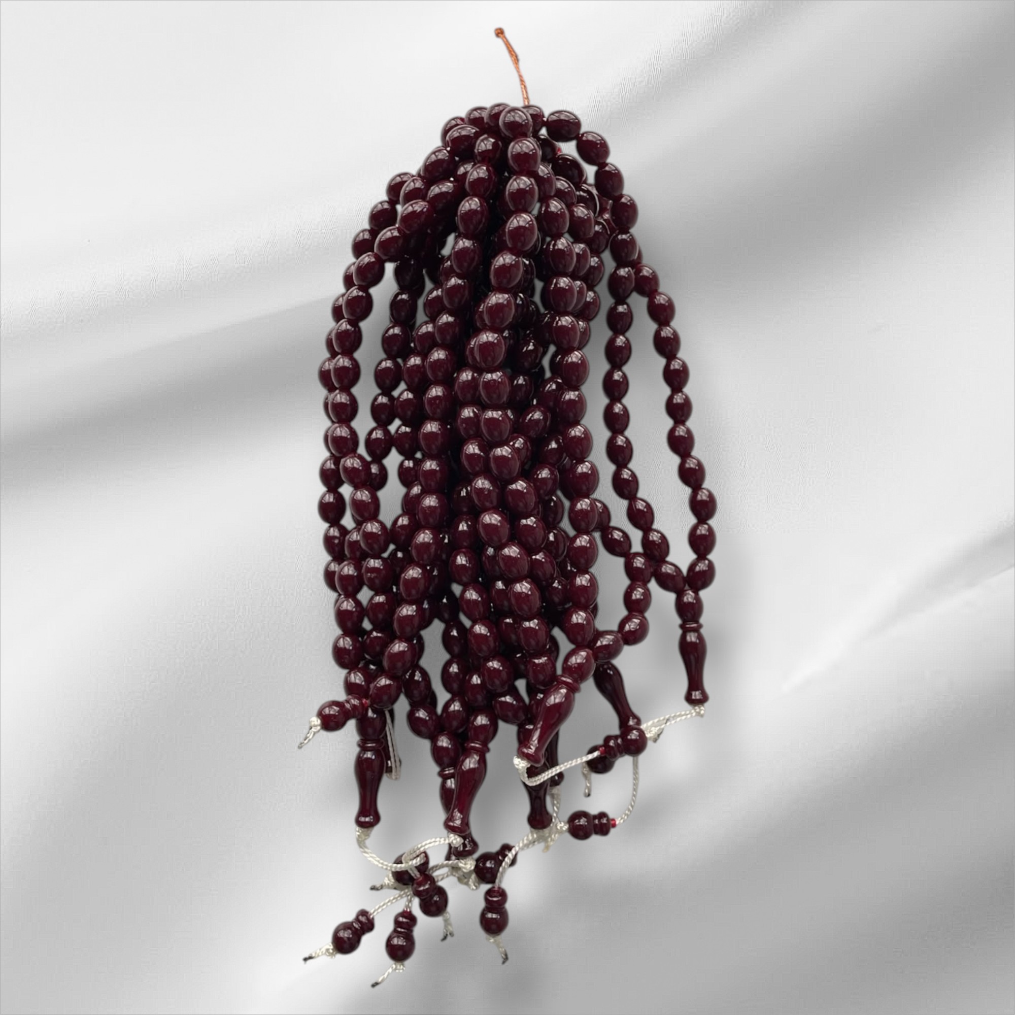 DR TESBİH 8 MM 33'LÜ ZEYTİN DÜZ BORDO (DESTE SATIŞ)