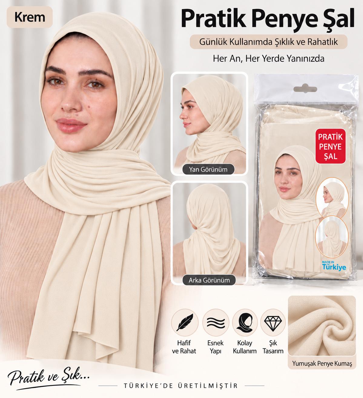 BRZ PRATİK PENYE ŞAL KREM ADET SATIŞ