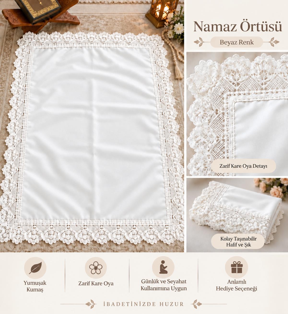 BRZ NAMAZ ÖRTÜSÜ BEYAZ RENK ADET SATIŞ