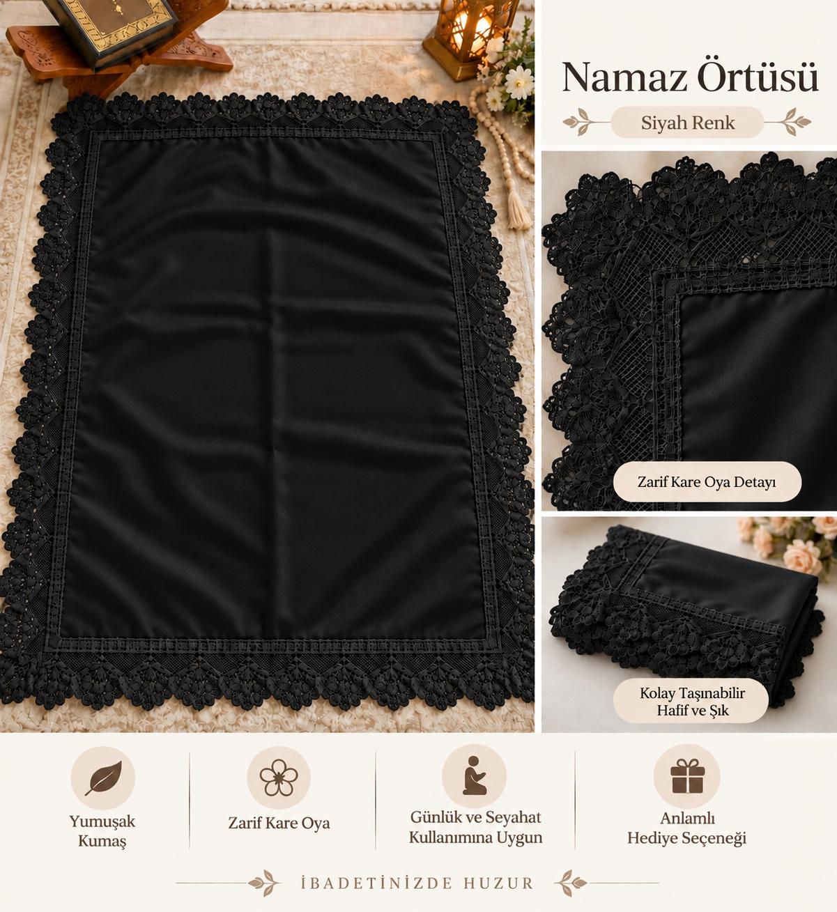 BRZ NAMAZ ÖRTÜSÜ SİYAH RENK ADET SATIŞ