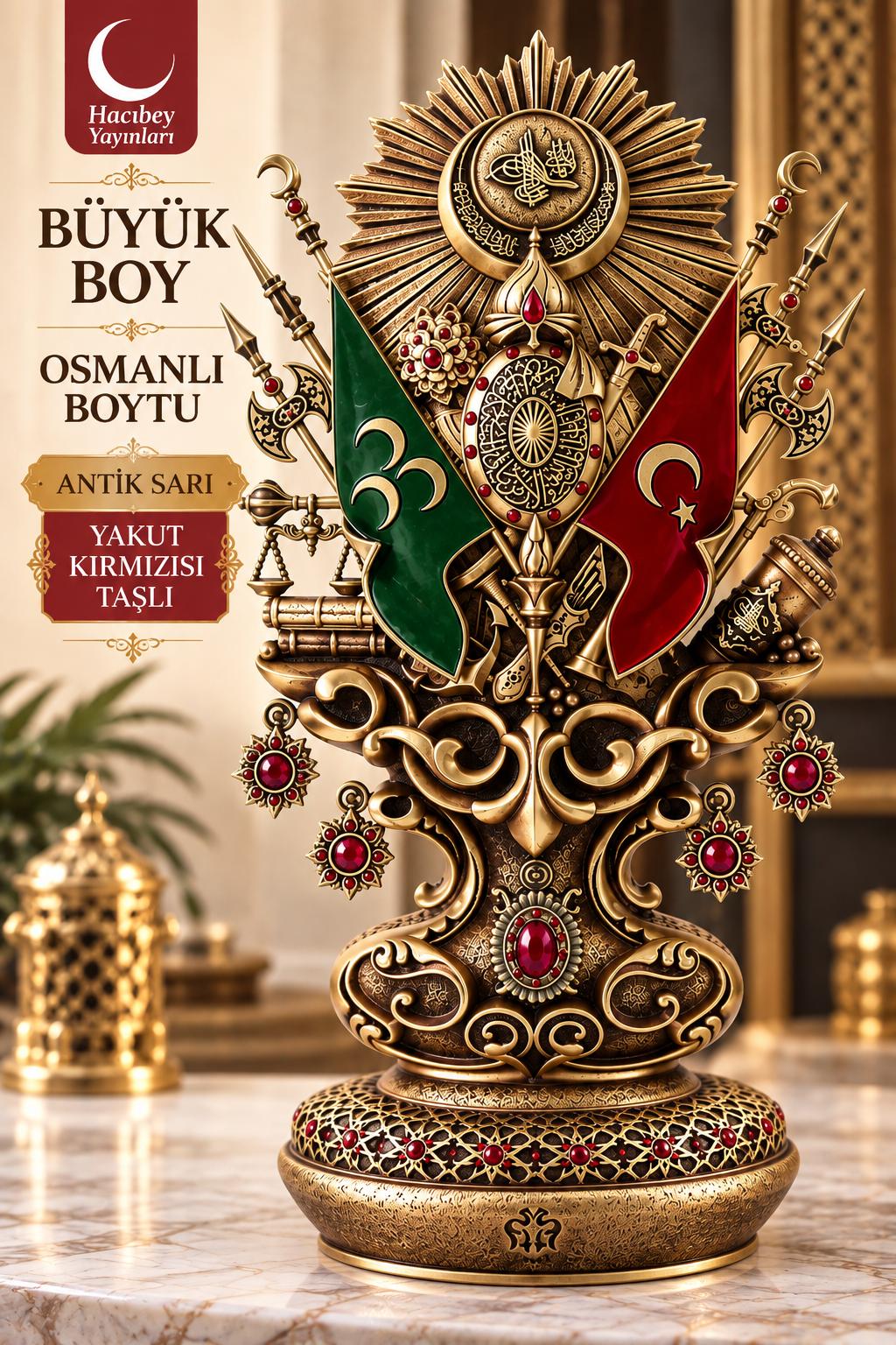 NAKKAŞ NKBY-3404S2Y OSMANLI BOYTU BÜYÜK BOY ANTİK SARI YAKUT KIRMIZI TAŞLI