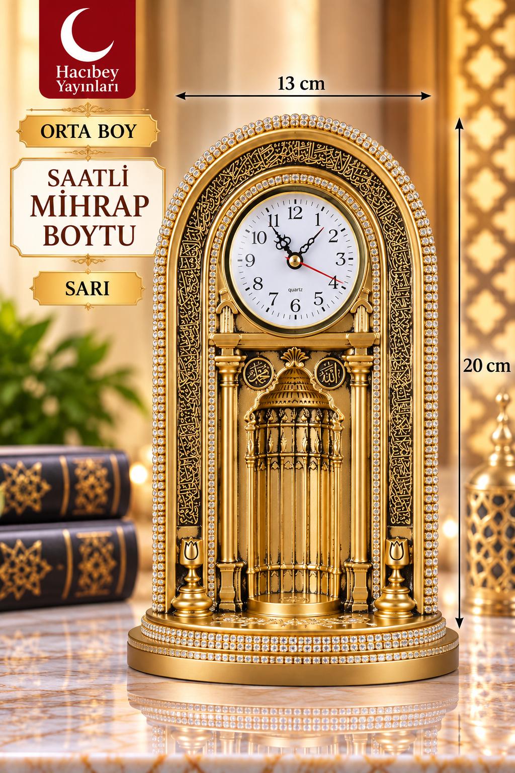 NAKKAŞ NKBY-3313S1 SAATLİ MİHRAP BOYTU ORTA BOY SARI