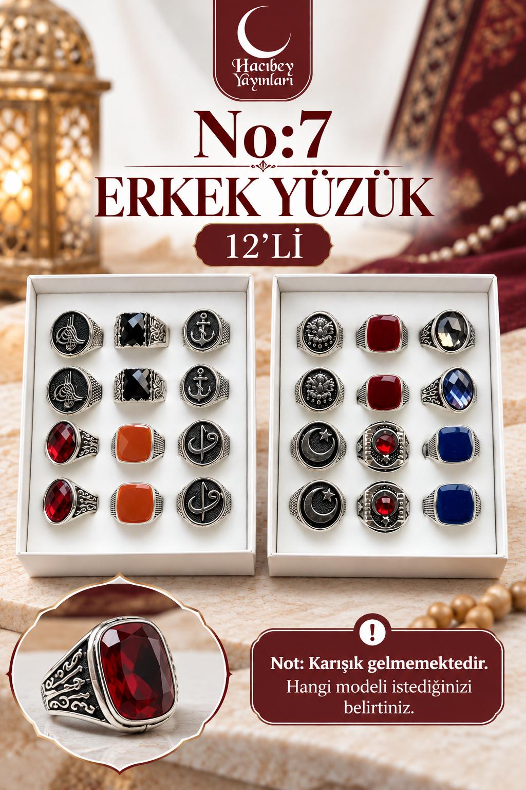 NO:7 ERKEK YÜZÜK (12'Lİ)