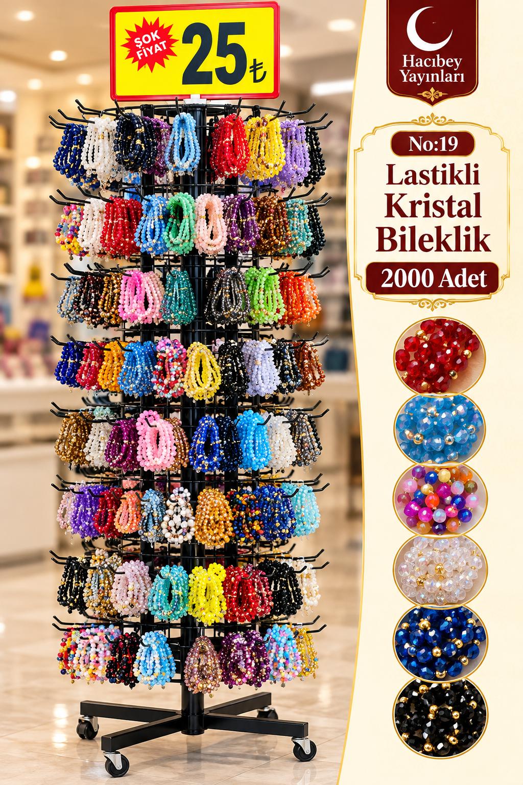 NO: 19 LASTİKLİ KRİSTAL BİLEKLİK (2000 ADET)