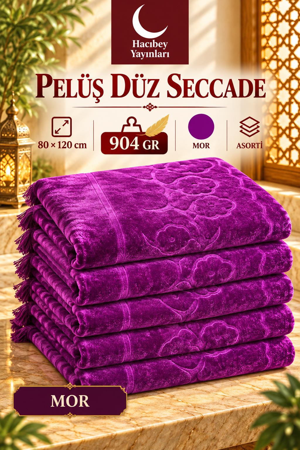 MSK PELÜŞ DÜZ SECCADE MOR 904 GR 80*120 CM