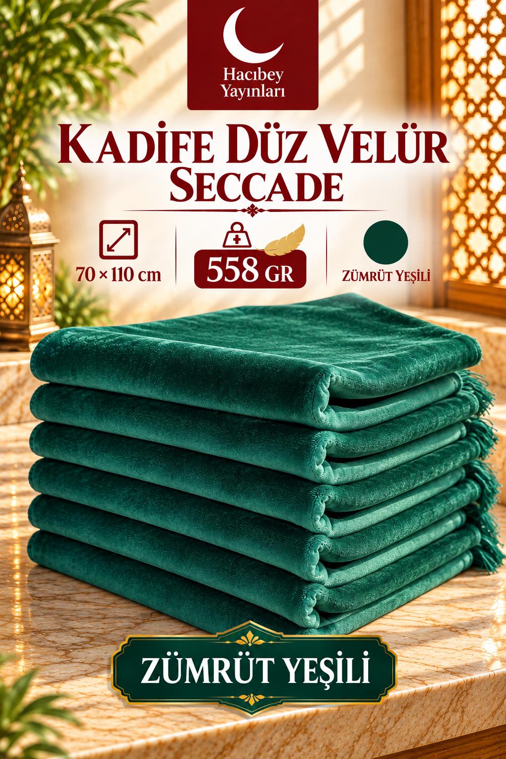 MSK KADİFE  DÜZ VELÜR SECCADE 70X110 558 GR ZÜMRÜT YEŞİLİ