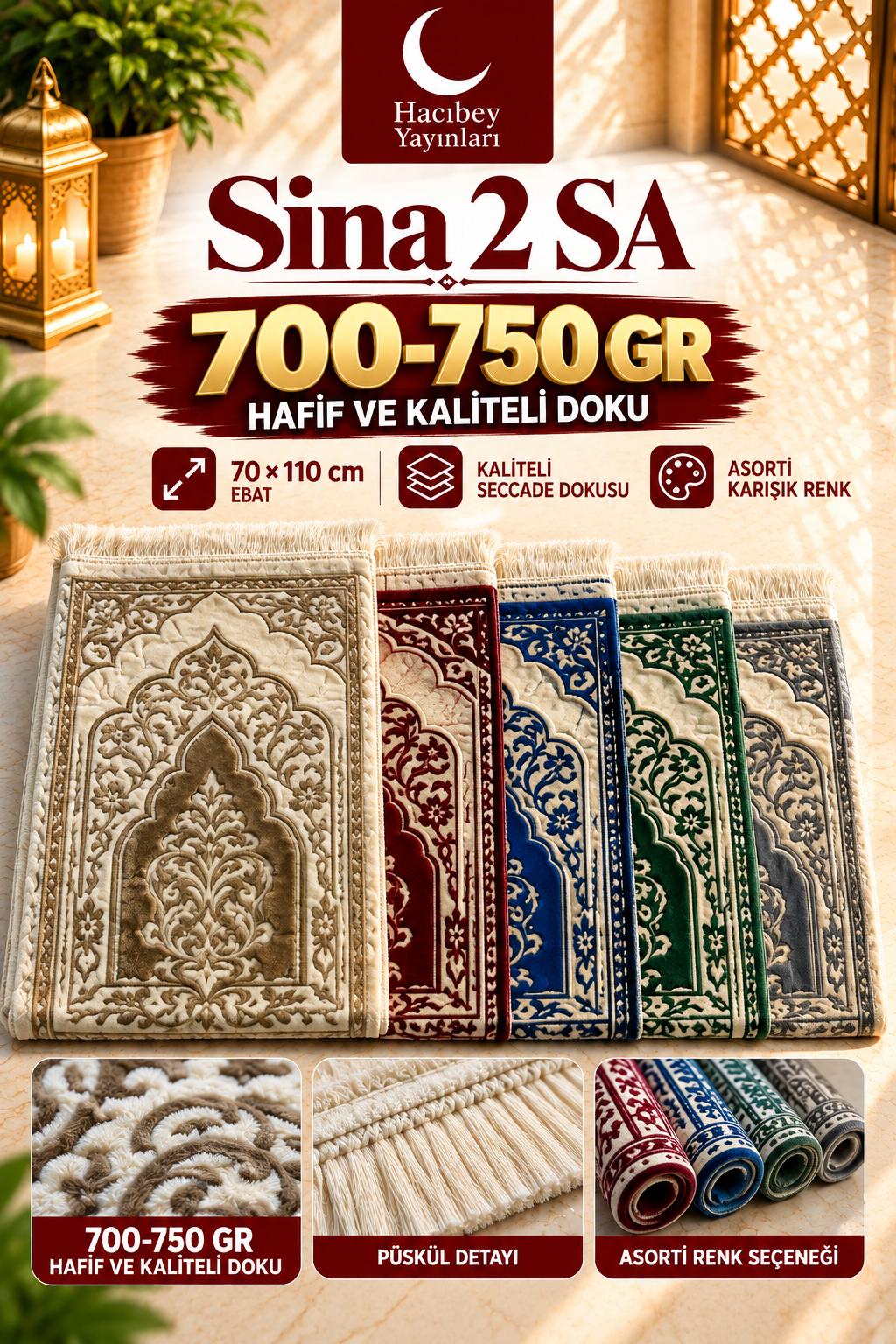 MSK SİNA SECCADE (2)  700-750 GR KARIŞIK RENK 70X110