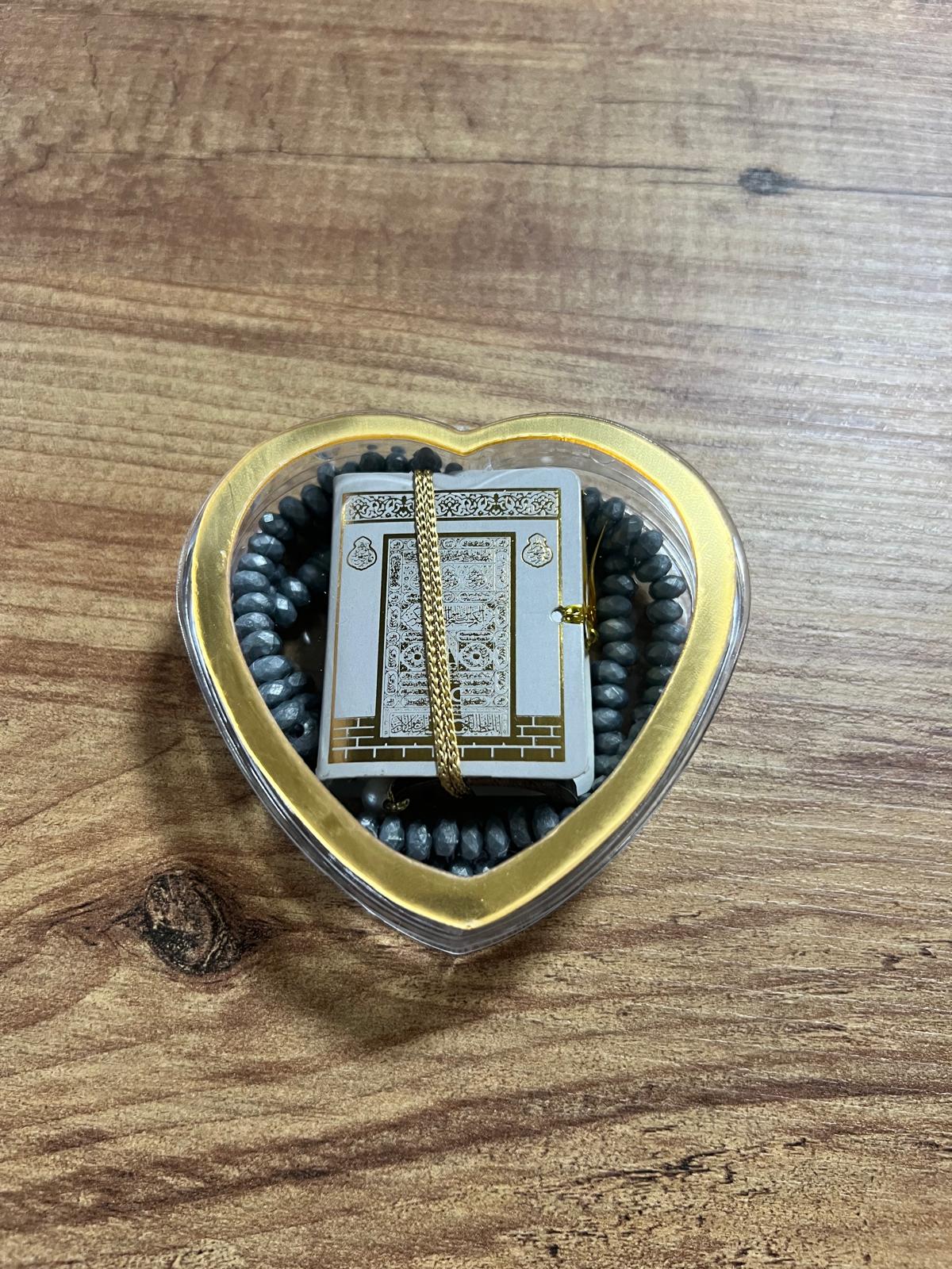 KALP PLEKSİ MİKA KUTU TESBİHLİ MİNİ KUR'AN KREM