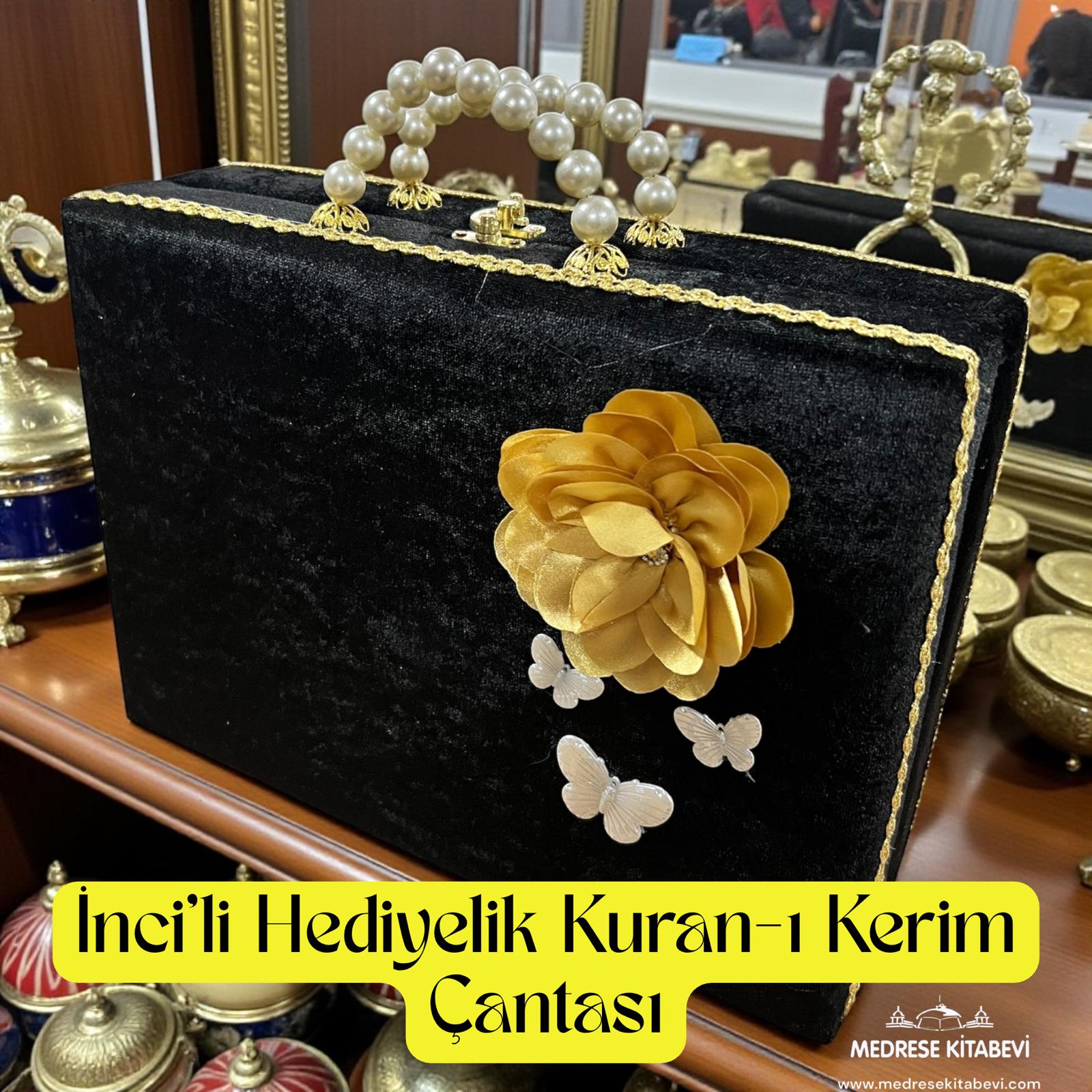 HVR İNCİLİ ÇEYİZ ÇANTASI SİYAH