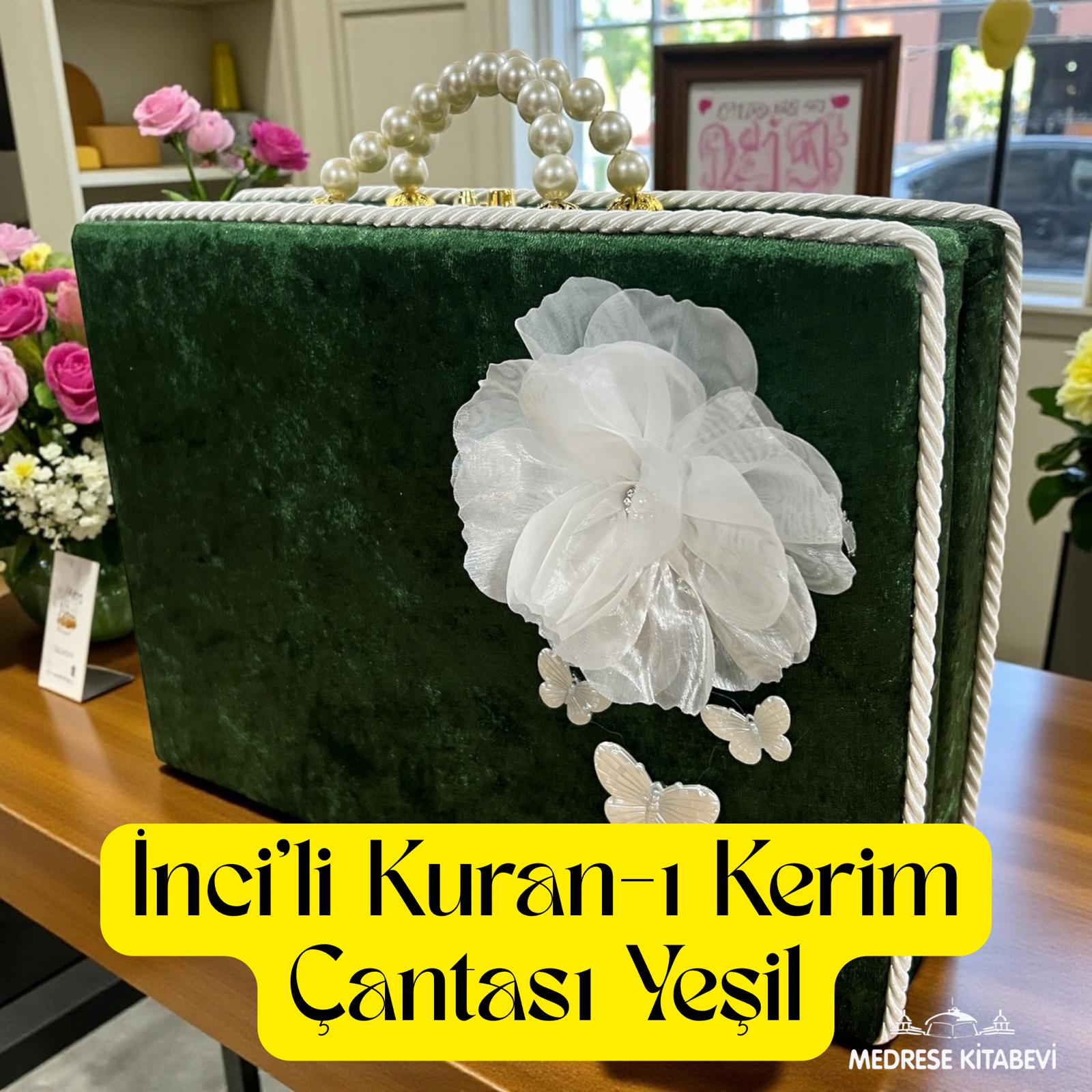 HVR İNCİLİ ÇEYİZ ÇANTASI YEŞİL