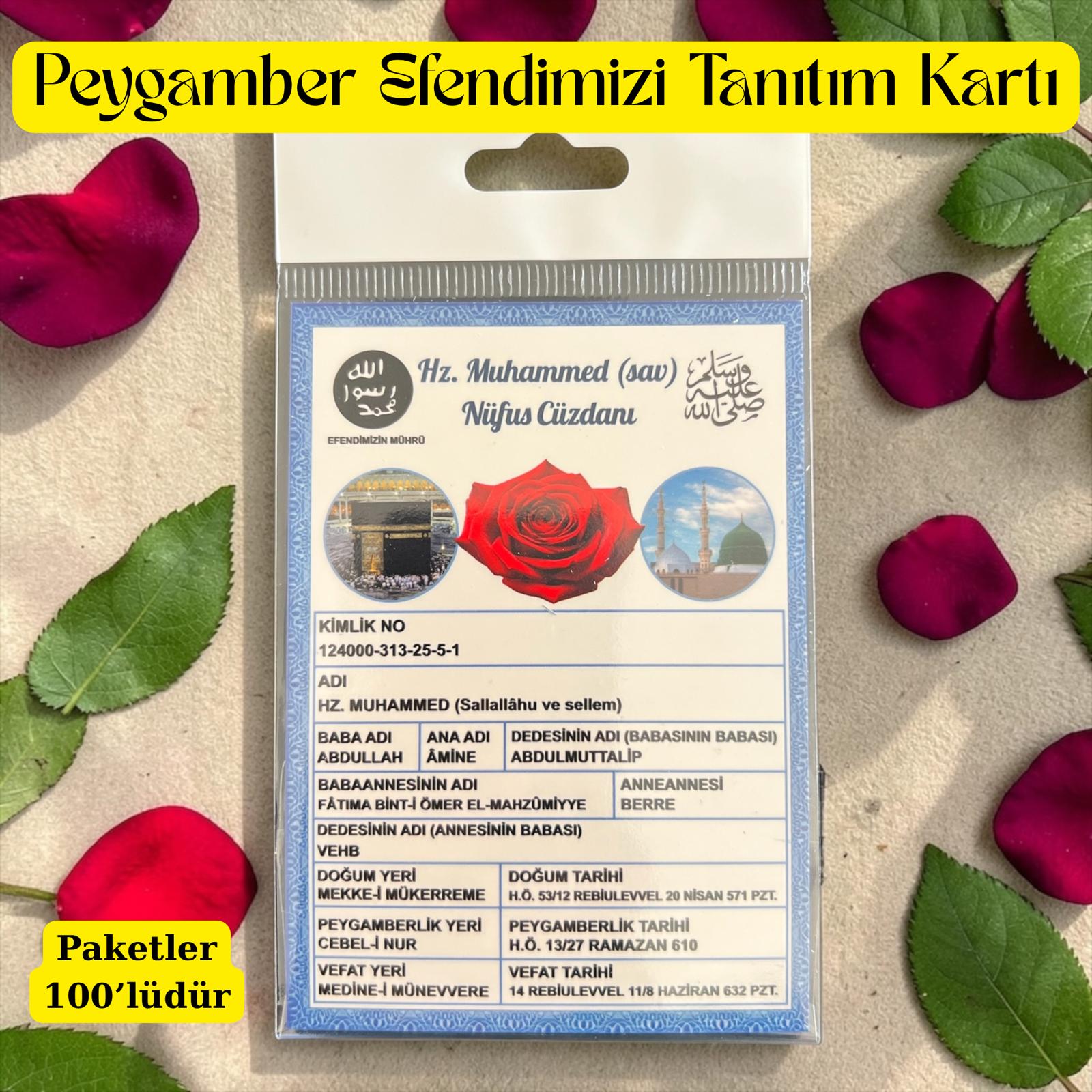 HZ.MUHAMMED (SAV) NÜFUS CÜZDANI (100 LÜ PAKET)