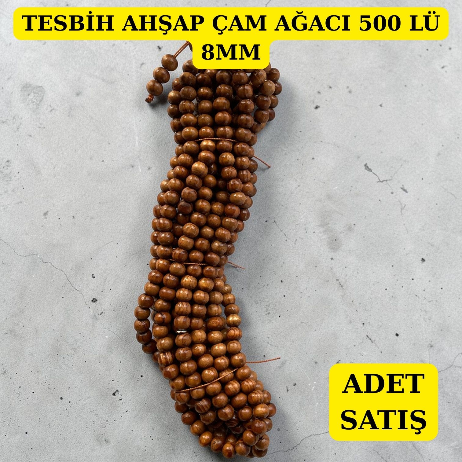 DRG TESBİH AHŞAP ÇAM AĞACI 500 LÜ 8MM ADET SATIŞ