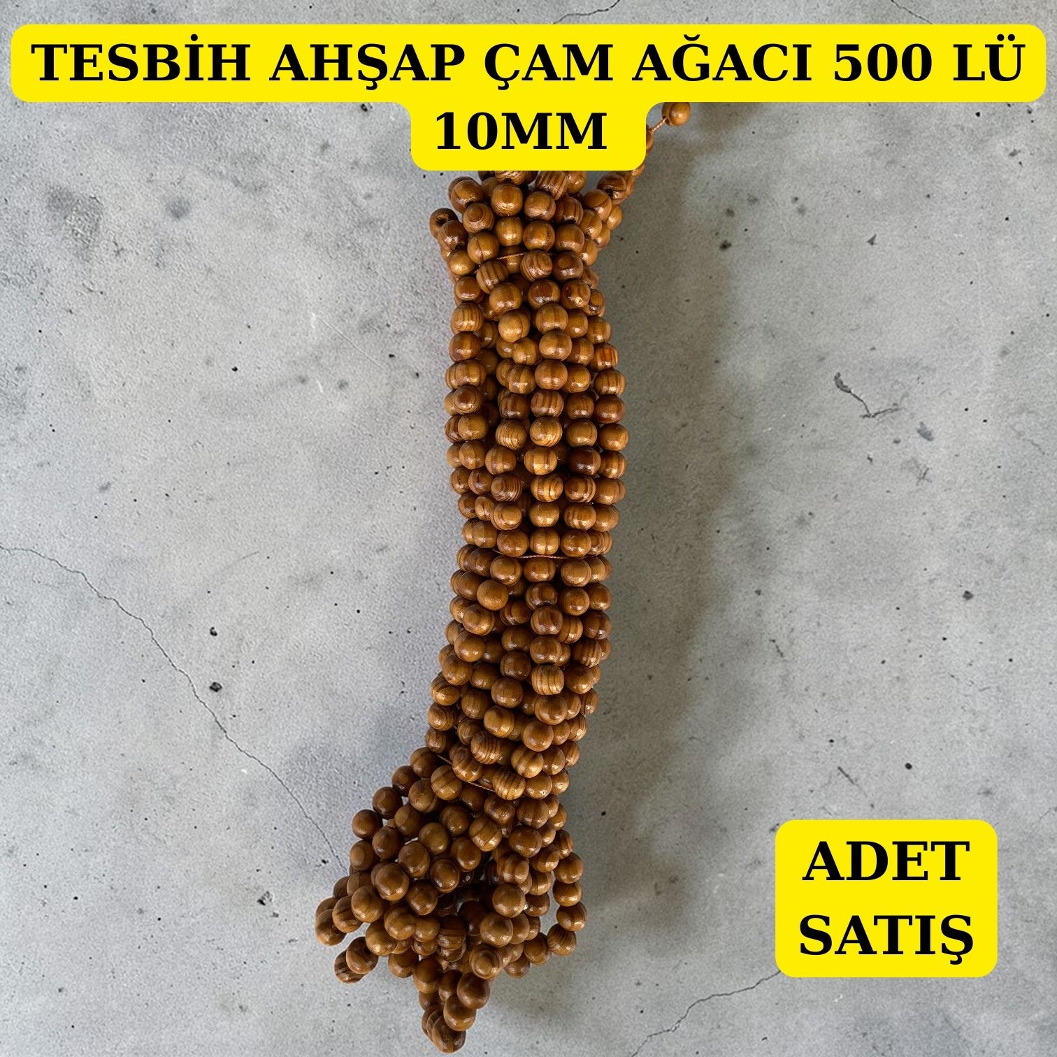 DRG TESBİH AHŞAP ÇAM AĞACI 500 LÜ 10MM ADET SATIŞ