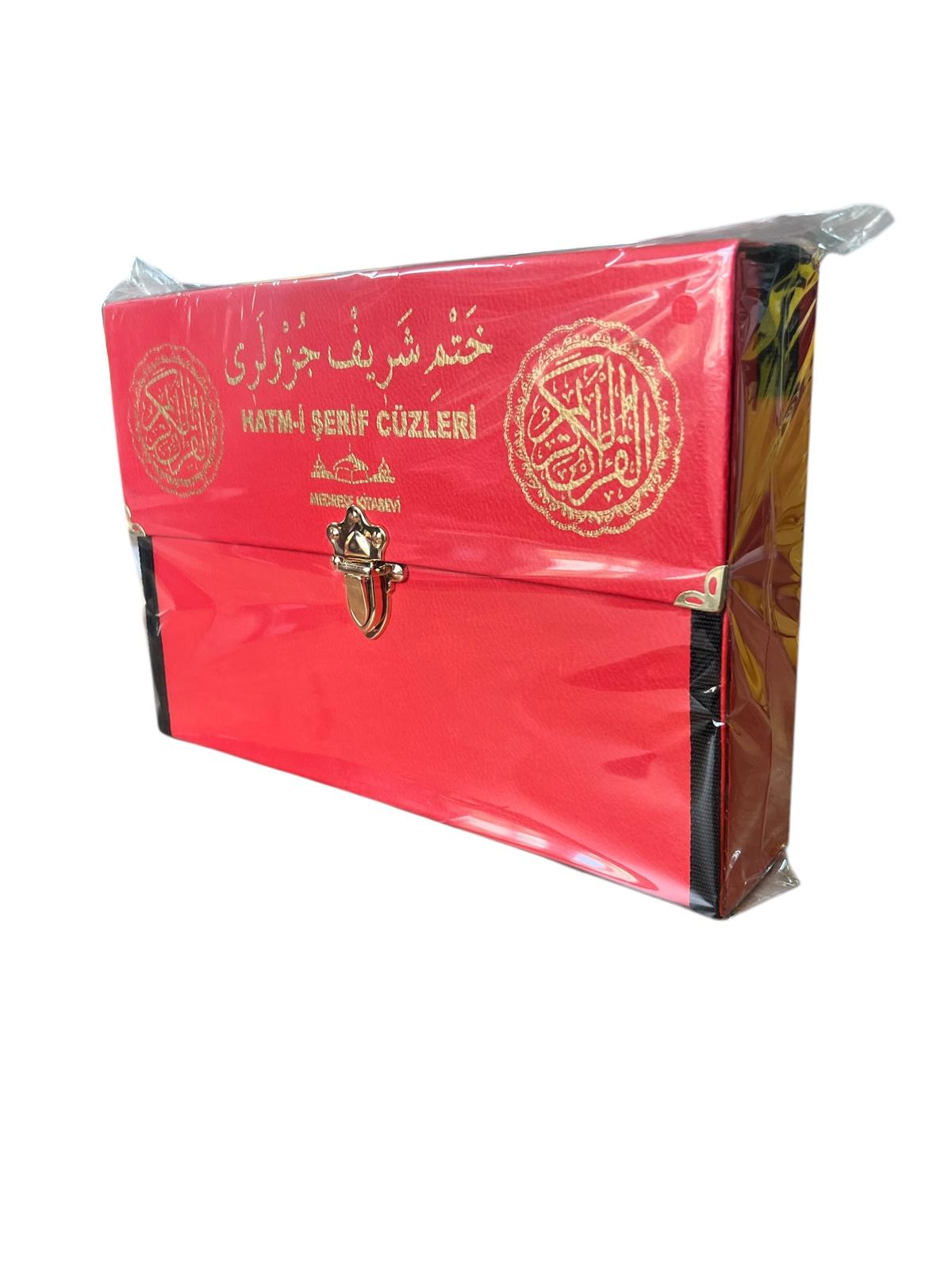 RAHLE BOY 30 HATİM CÜZÜ DERİ KIRMIZI