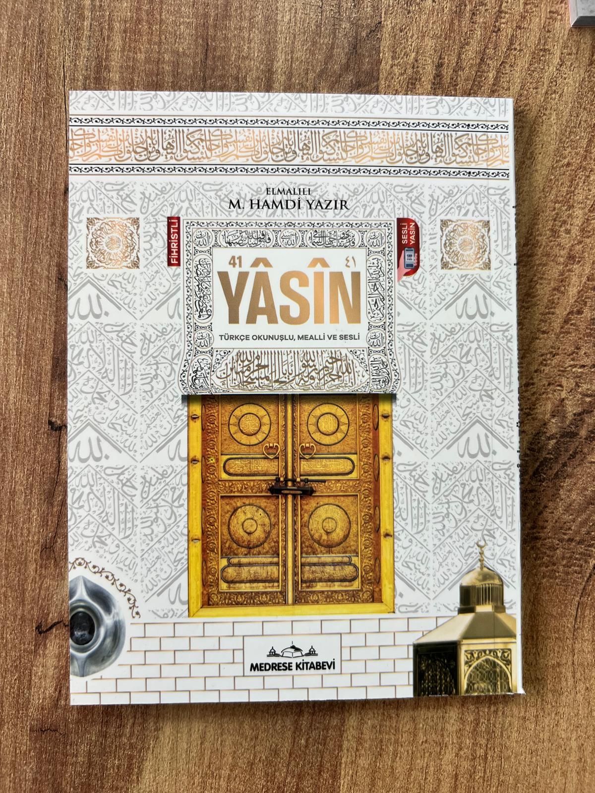 11.2024 ÇANTA BOY YASİN KİTABI KARTON KAPAK 80 SAYFA BEYAZ KABE DESEN KAPAKLI