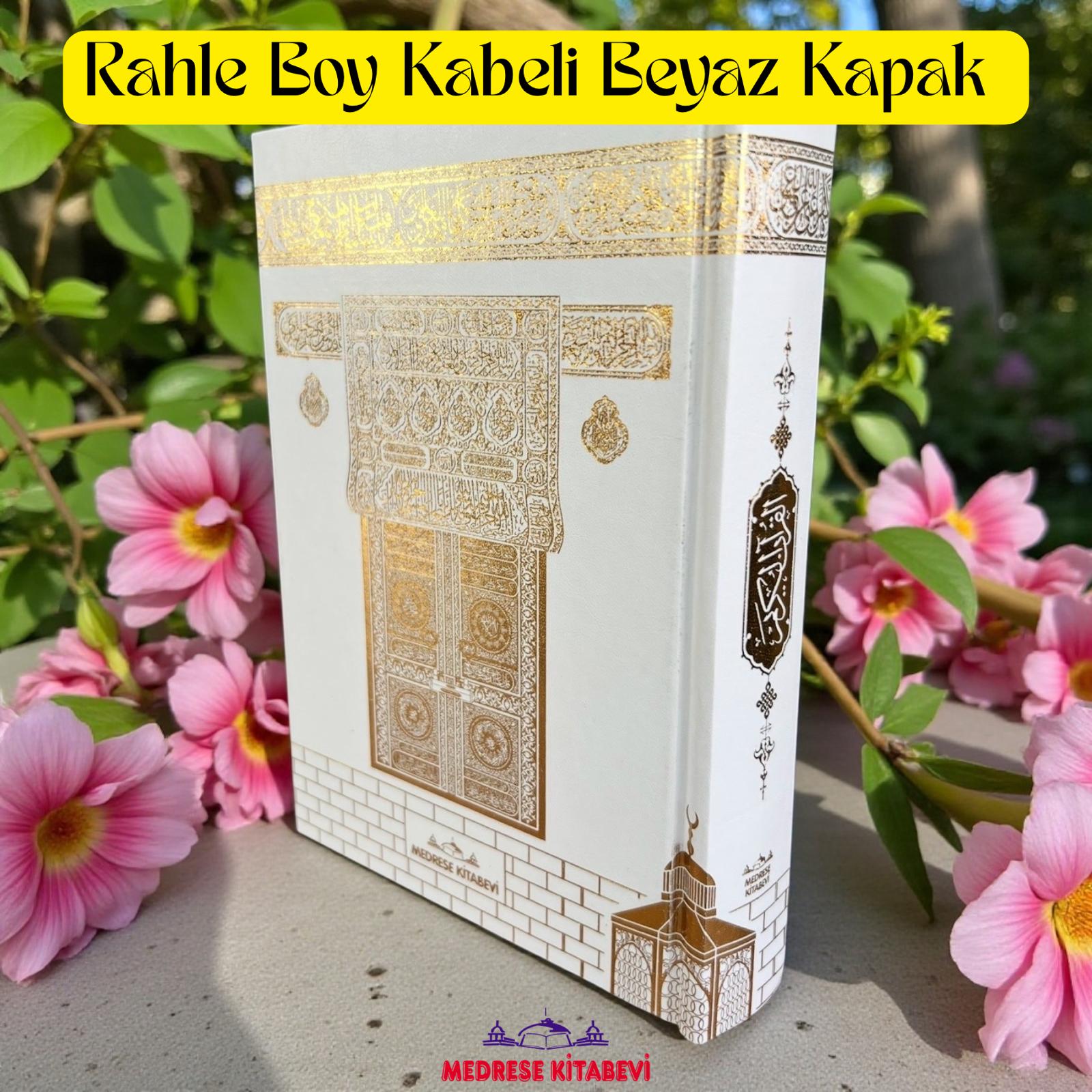 RAHLE BOY KURANI KERİM CİLT BEZLİ BEYAZ KAPAK