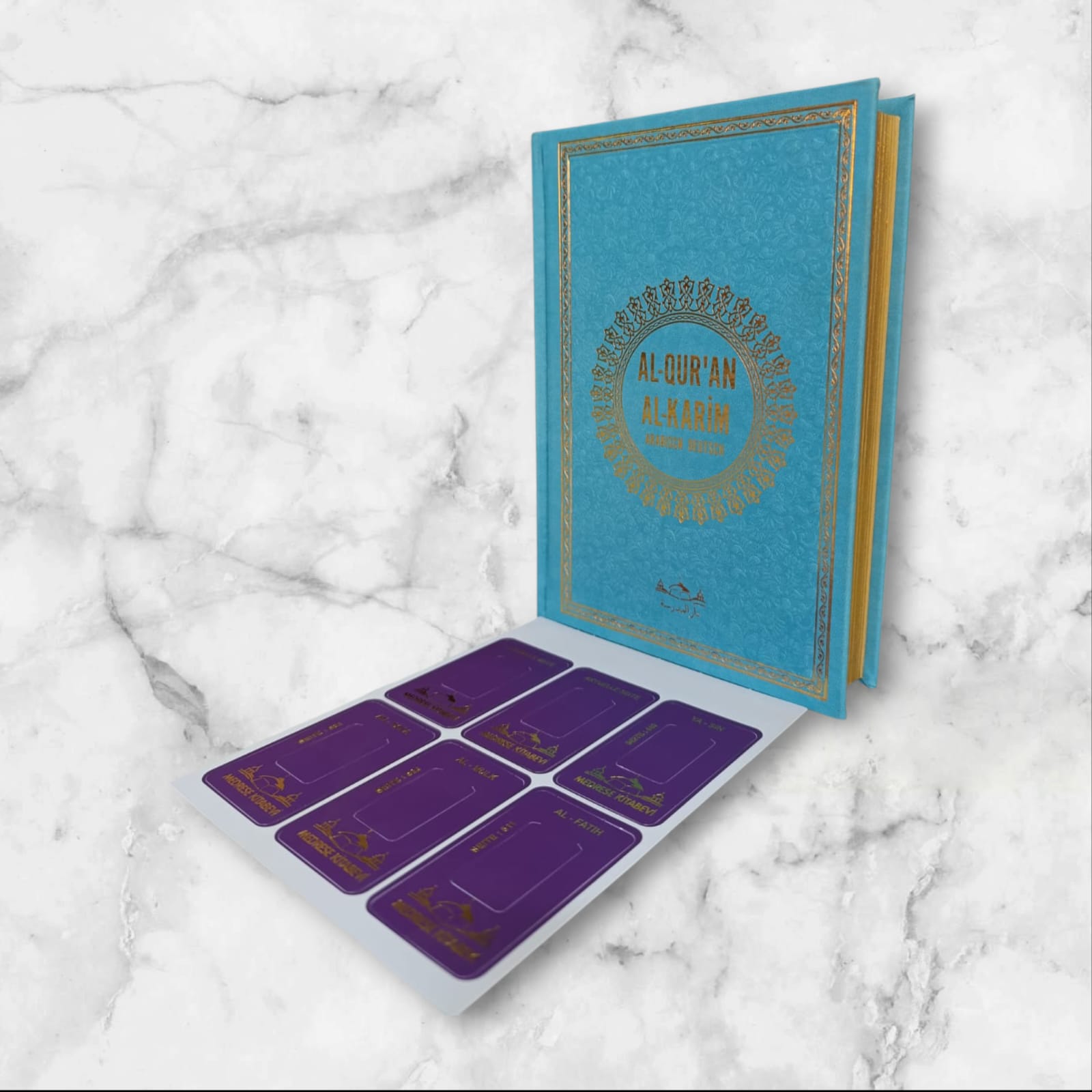 HAFIZ BOY TERMO DERİ AL QURAN AL KARİM ALMANCA KURAN TURKUAZ
